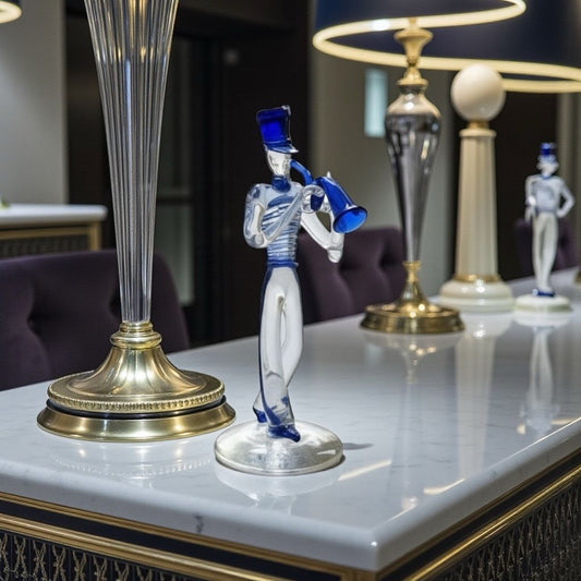 Vintage Murano Barovier Seguso Ferro Musician Figurine