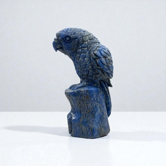 2.4" Natural Lapis Parrot Gemstone Carving