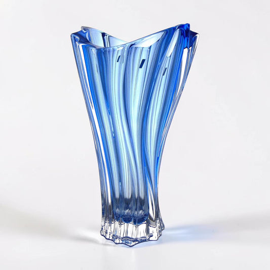 Blue Bohemian Crystal Flower Vase