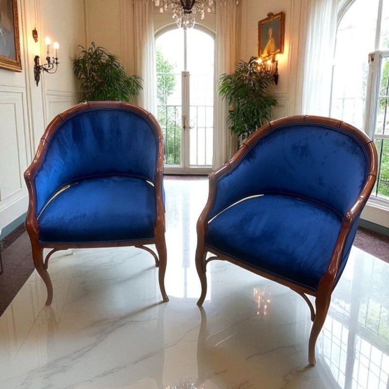Two Armchairs - Rich Blue Velvet