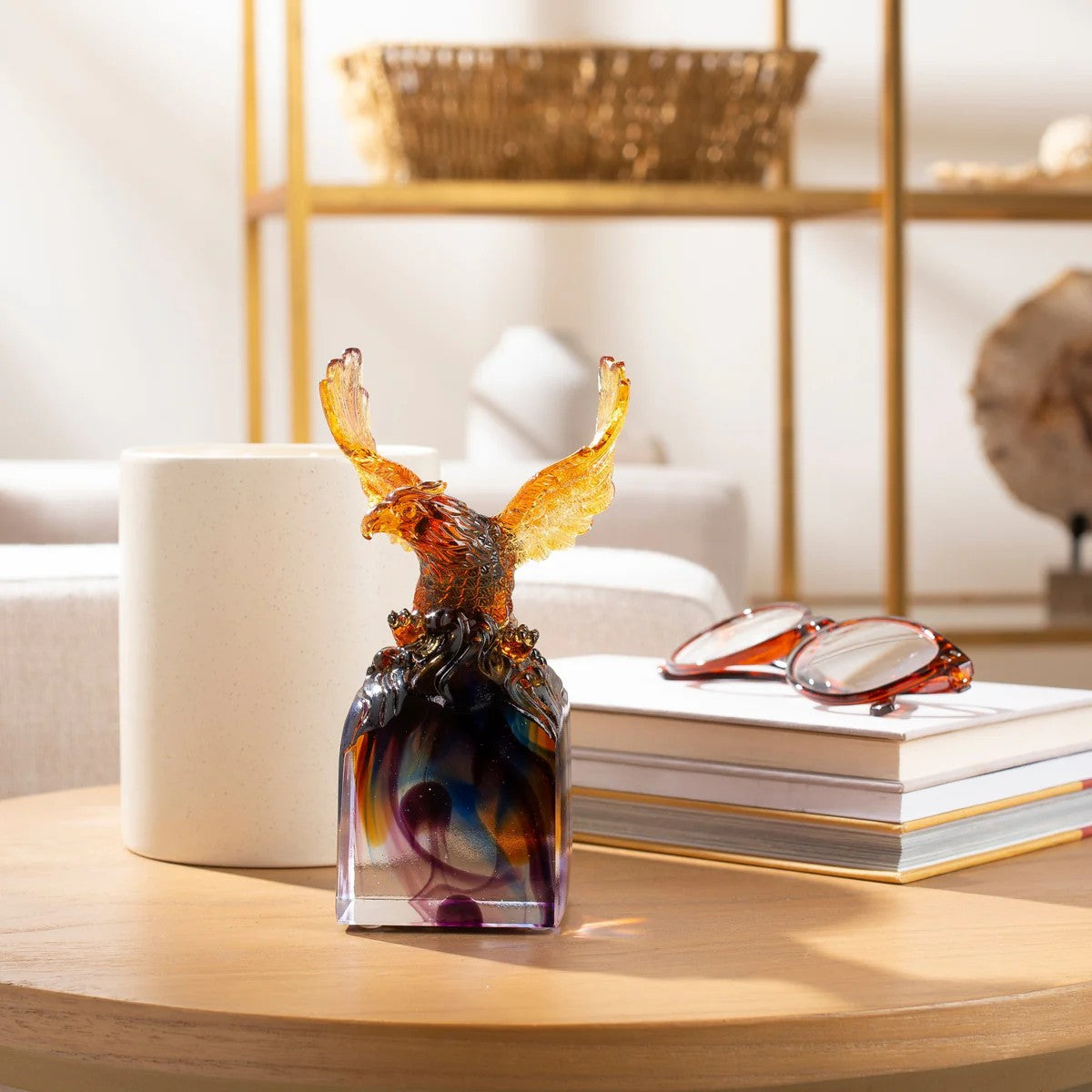 Majestic Eagle Crystal Carving