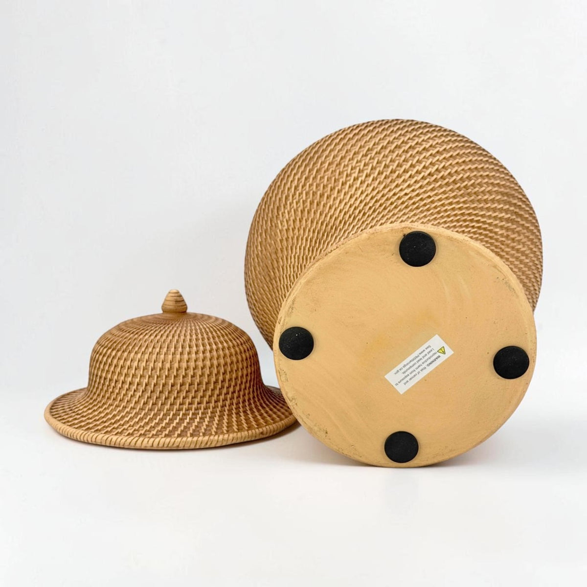 16.5" Faux Wicker Polyresin Ginger Jar