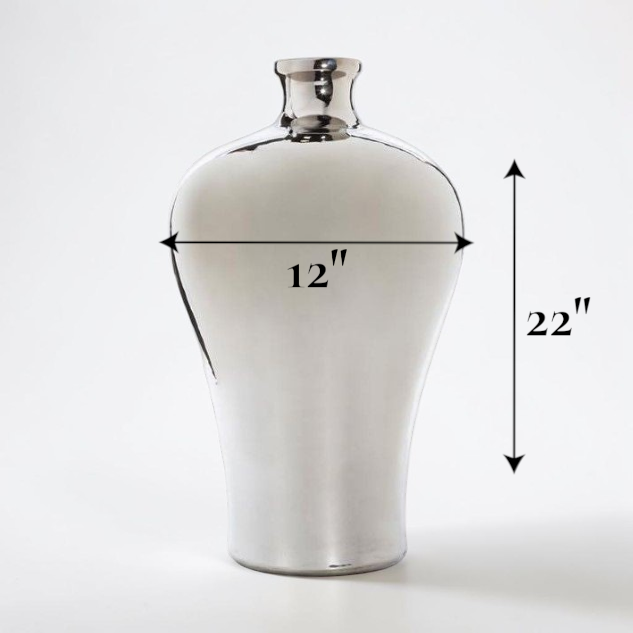 Silver Shine Prunus Vase