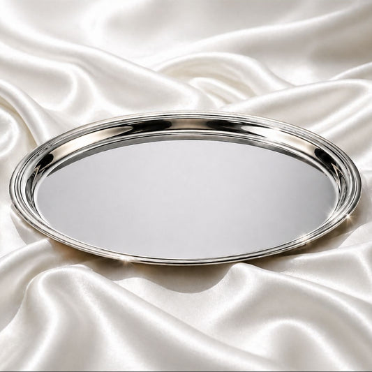 Luxury Silver Plated Brass Oval Serving Tray