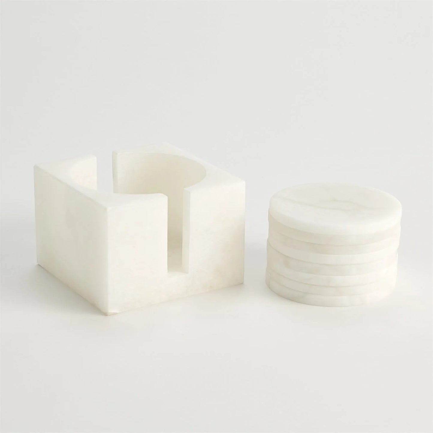 Alabaster Coasters w/Holder - Set of 8