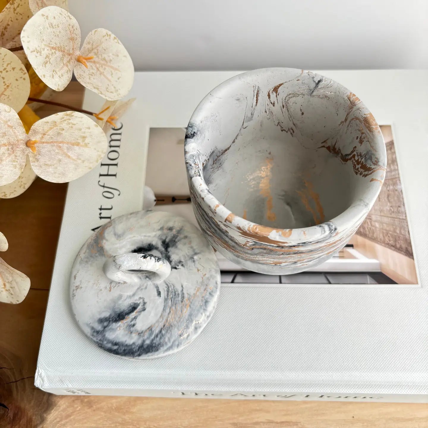 Calista Concrete Vessel - Black Fusion Marble