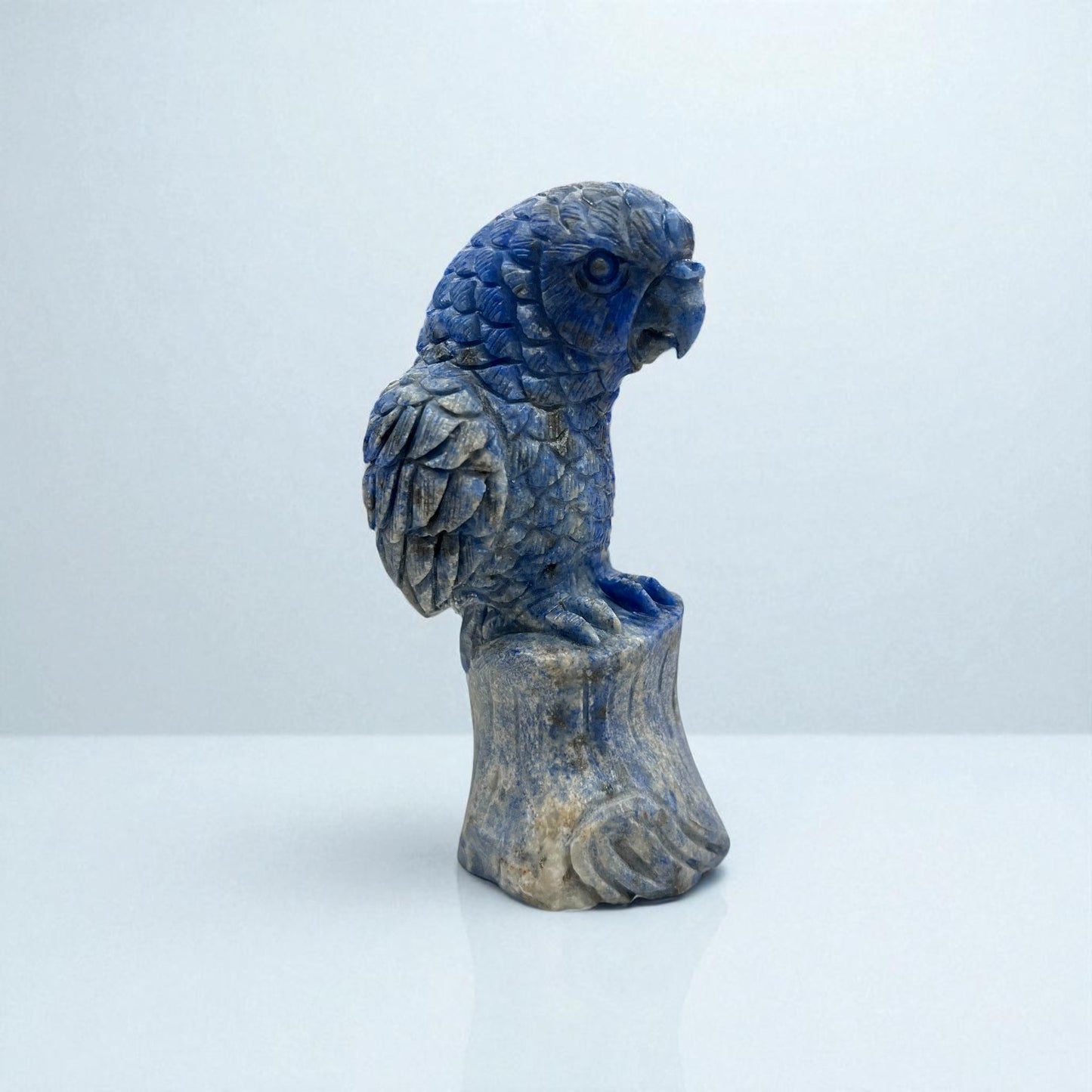 2.4" Natural Lapis Parrot Gemstone Carving