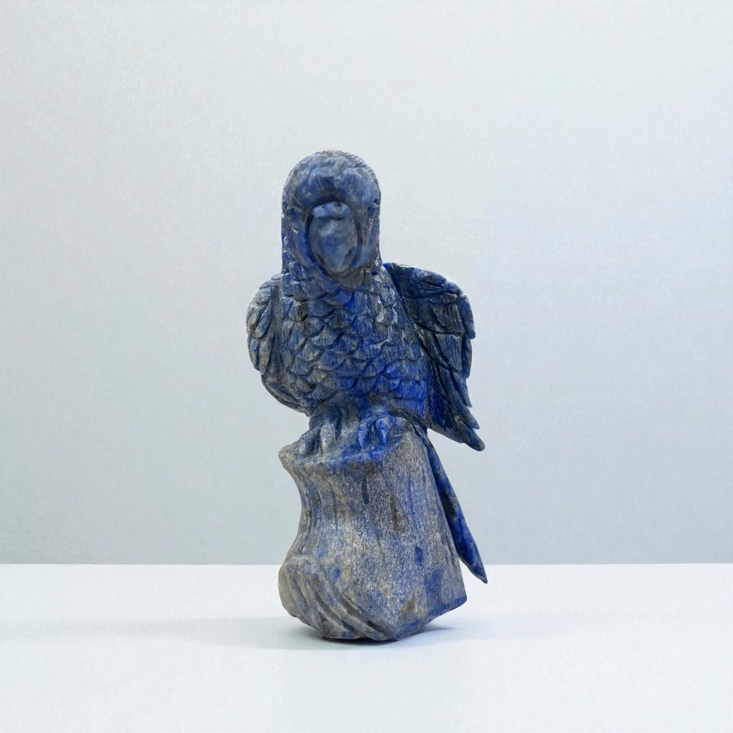 2.4" Natural Lapis Parrot Gemstone Carving