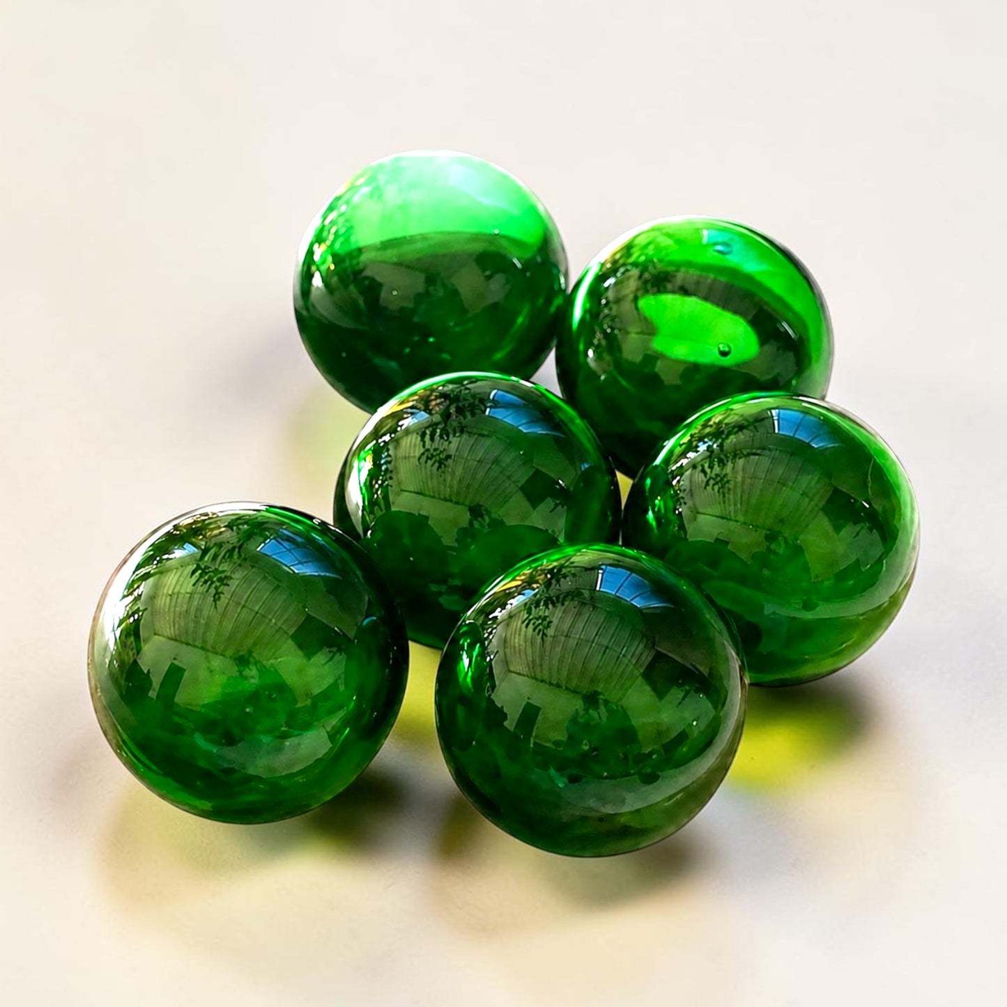 Recycled Glass Balls - Set of 6 - Green