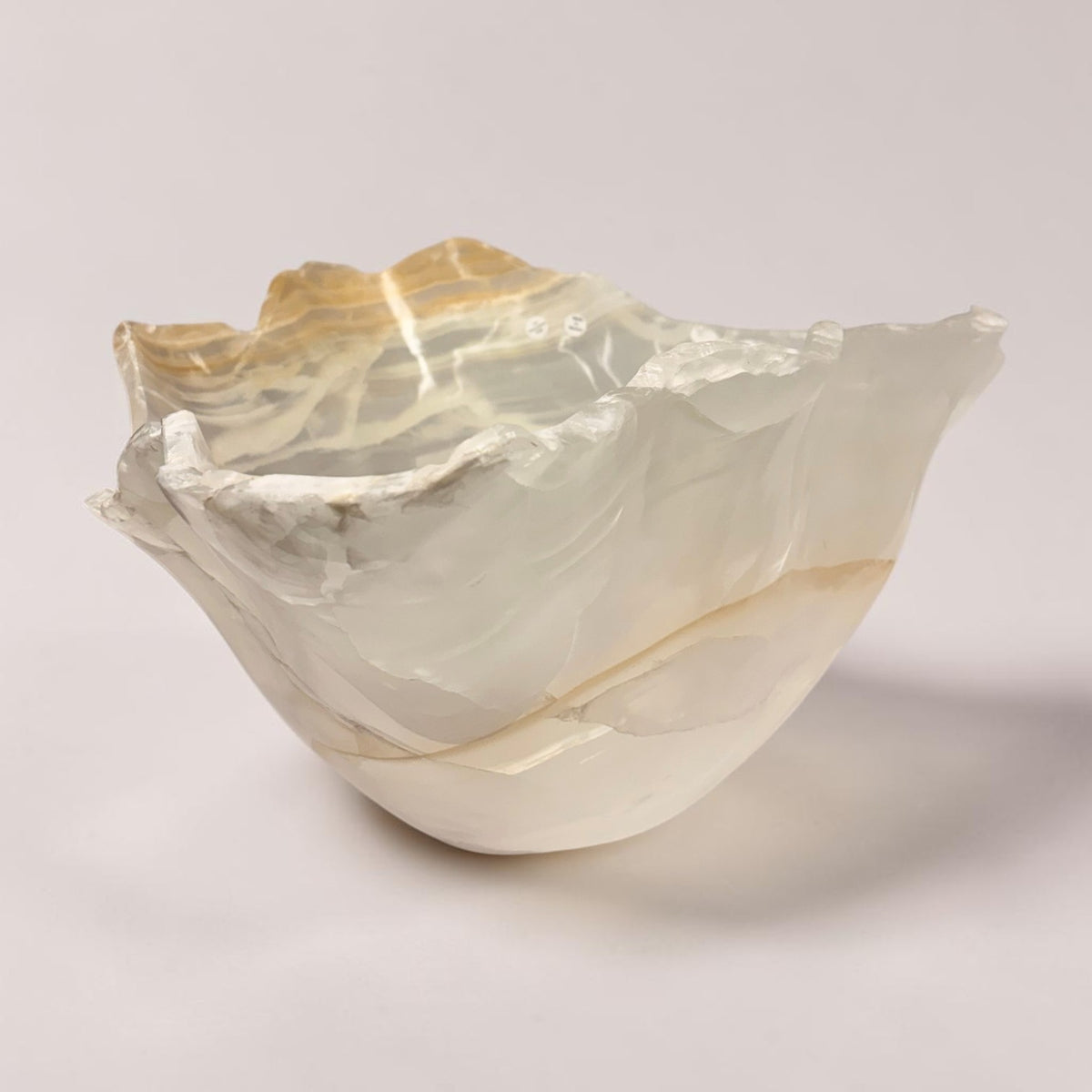 Light Colored Mexican Onyx Freeform Bowl - Large Bowl