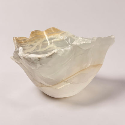 Light Colored Mexican Onyx Freeform Bowl - Large Bowl