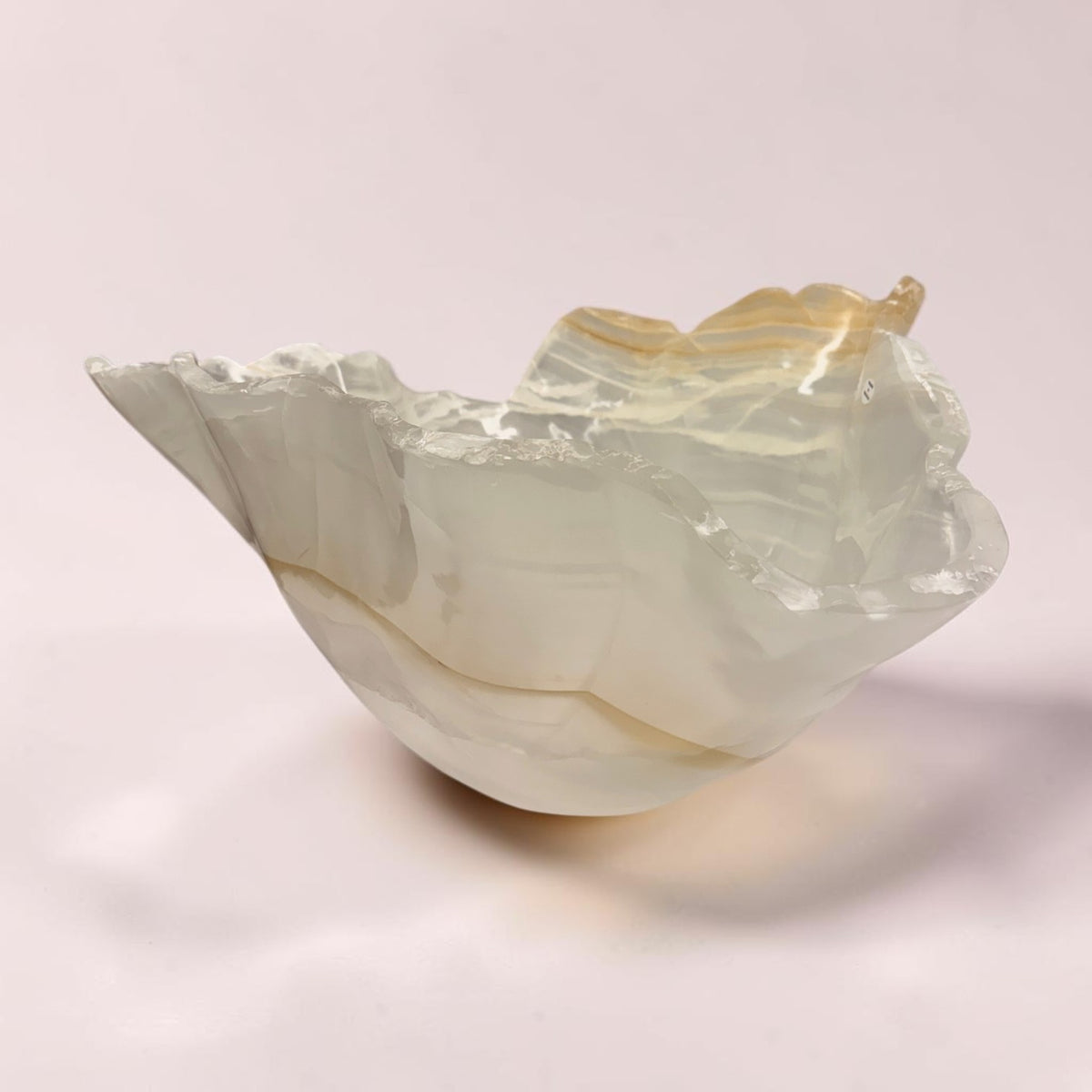 Light Colored Mexican Onyx Freeform Bowl - Large Bowl