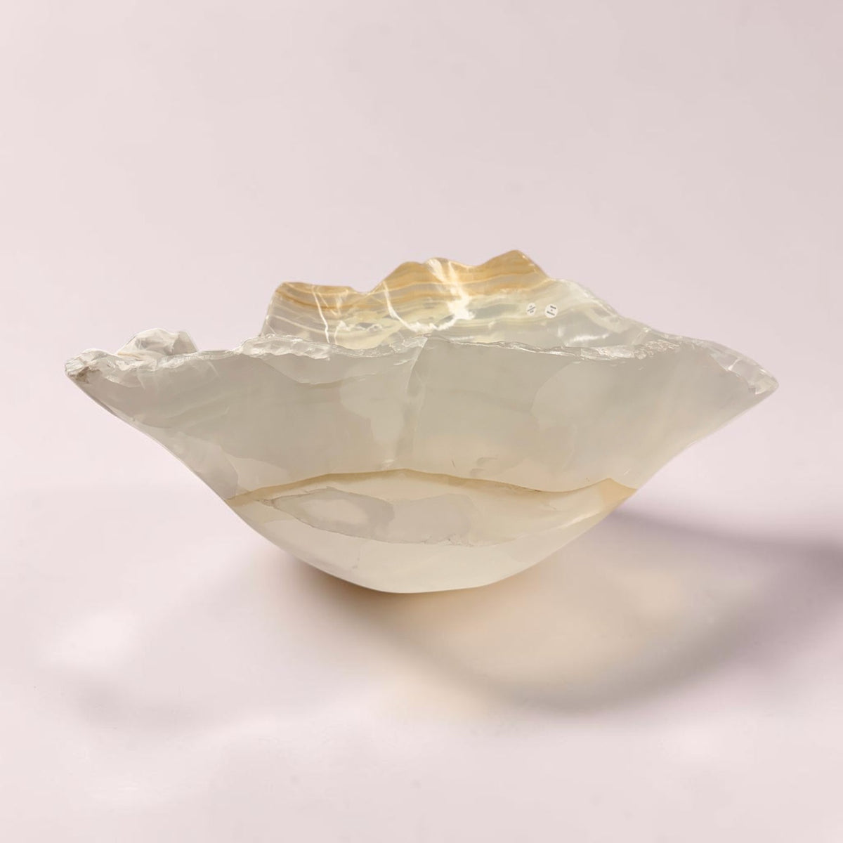 Light Colored Mexican Onyx Freeform Bowl - Large Bowl