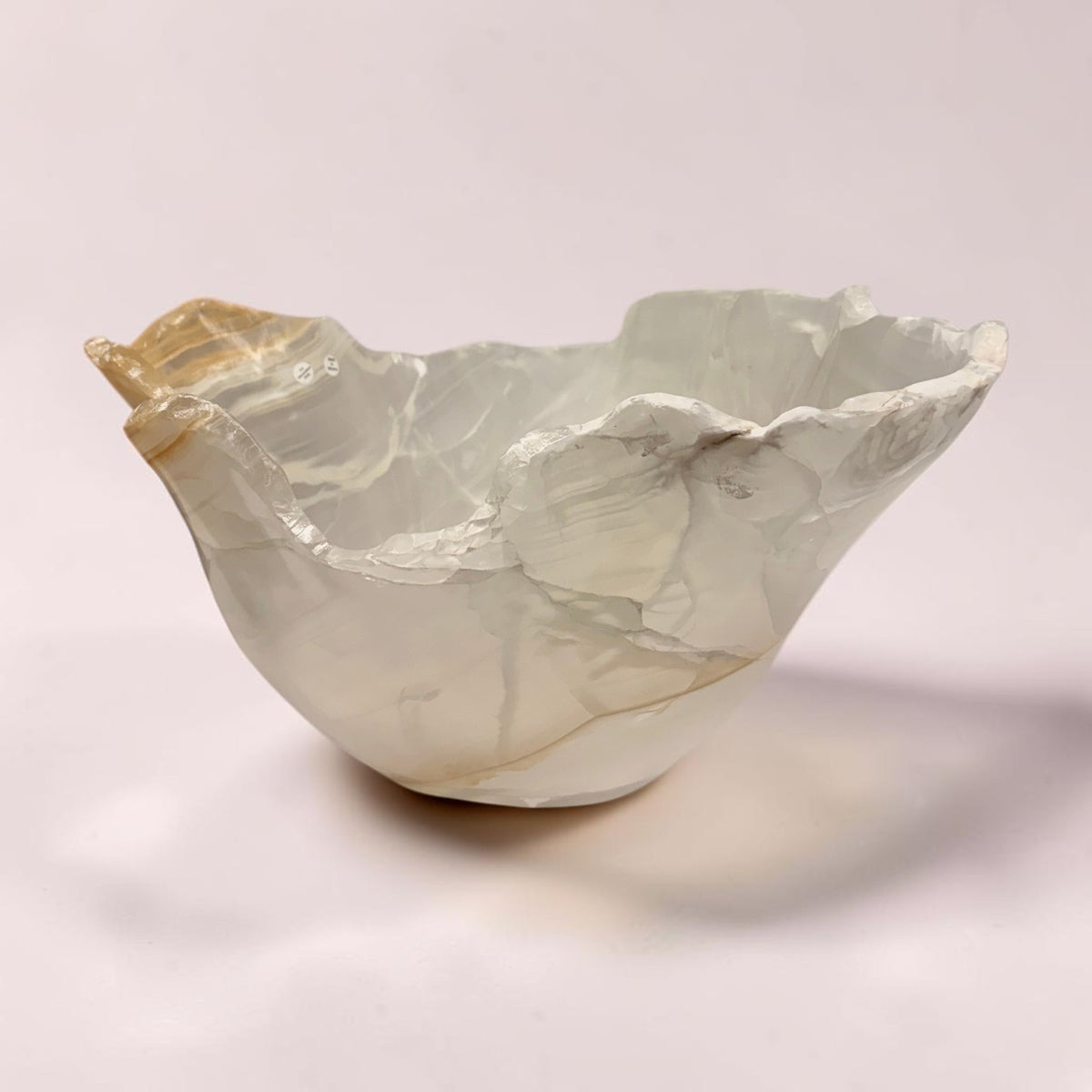 Light Colored Mexican Onyx Freeform Bowl - Large Bowl