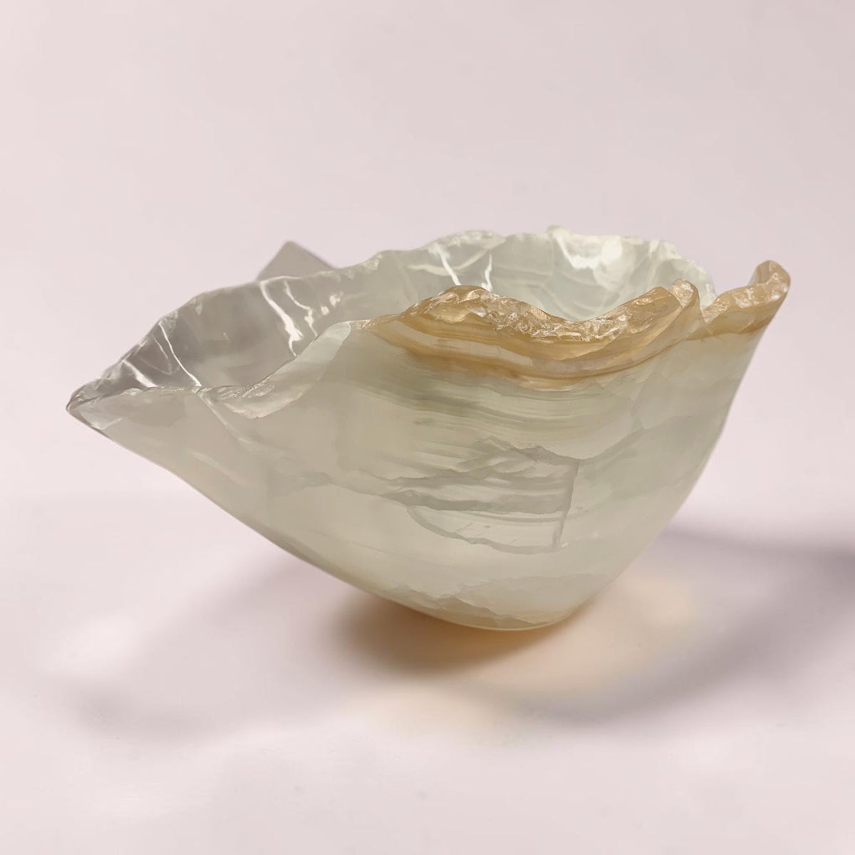 Light Colored Mexican Onyx Freeform Bowl - Large Bowl