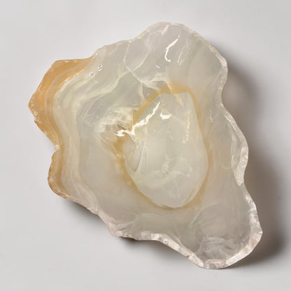 Light Colored Mexican Onyx Freeform Bowl - Large Bowl