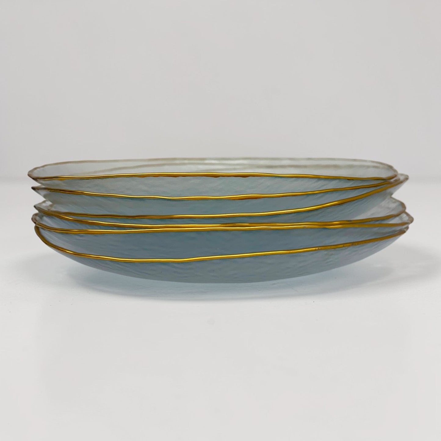 Gold Trim Glass Dinner Plates (Set of 6)