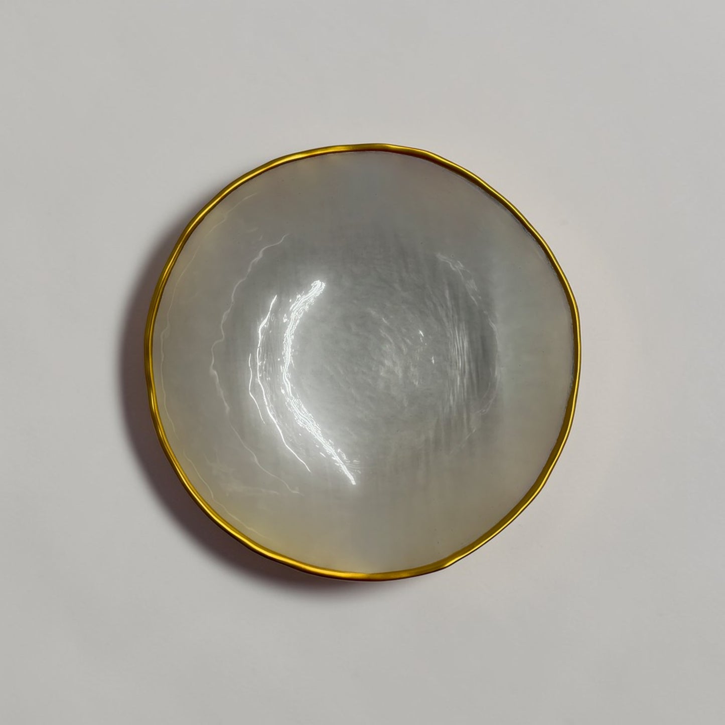 Gold Trim Hammered Glass Bowls (Set of 6)