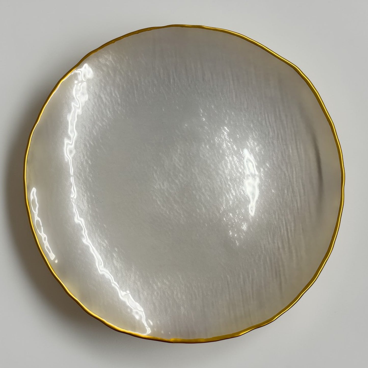 Gold Trim Glass Dinner Plates (Set of 6)