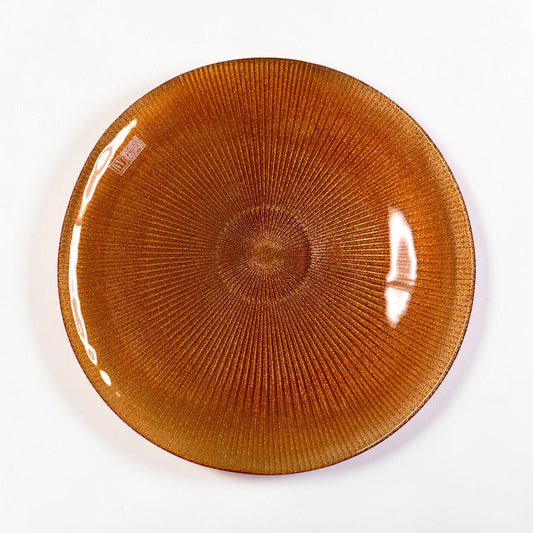 Noel Glass Platter - Orange Glitter