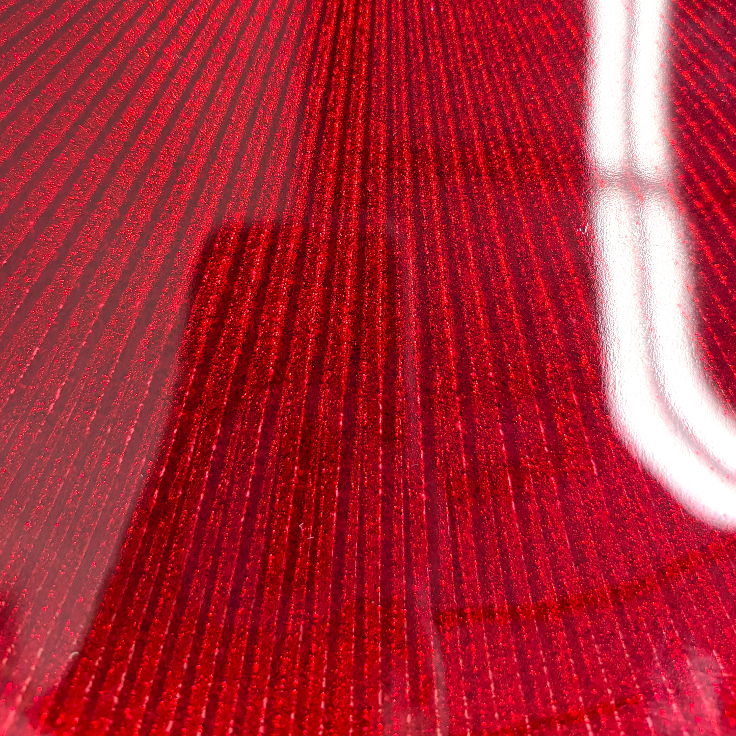 Noel Glass Platter - Red Glitter