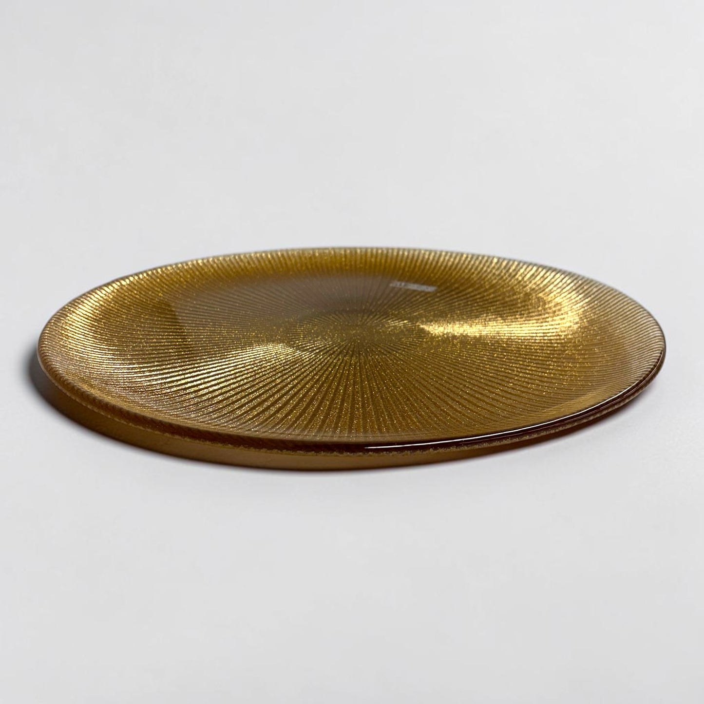 Noel Glass Platter - Gold Glitter