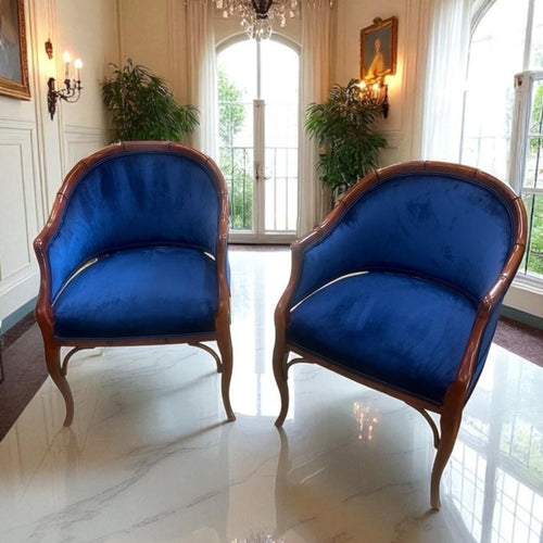Two Armchairs - Rich Blue Velvet