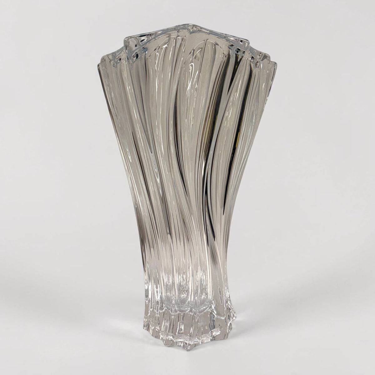 Clear Bohemian Crystal Flower Vase