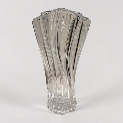 Clear Bohemian Crystal Flower Vase