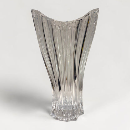 Clear Bohemian Crystal Flower Vase