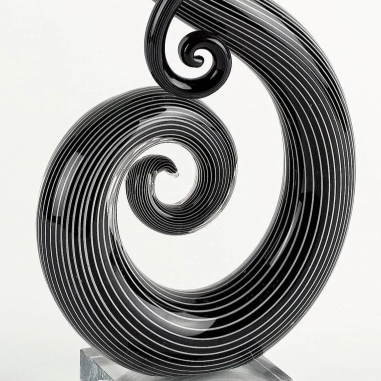 The Note - Black & White Murano Style Art Glass