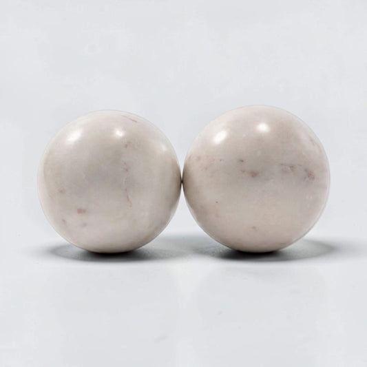 White Marble Spheres - Set of 2