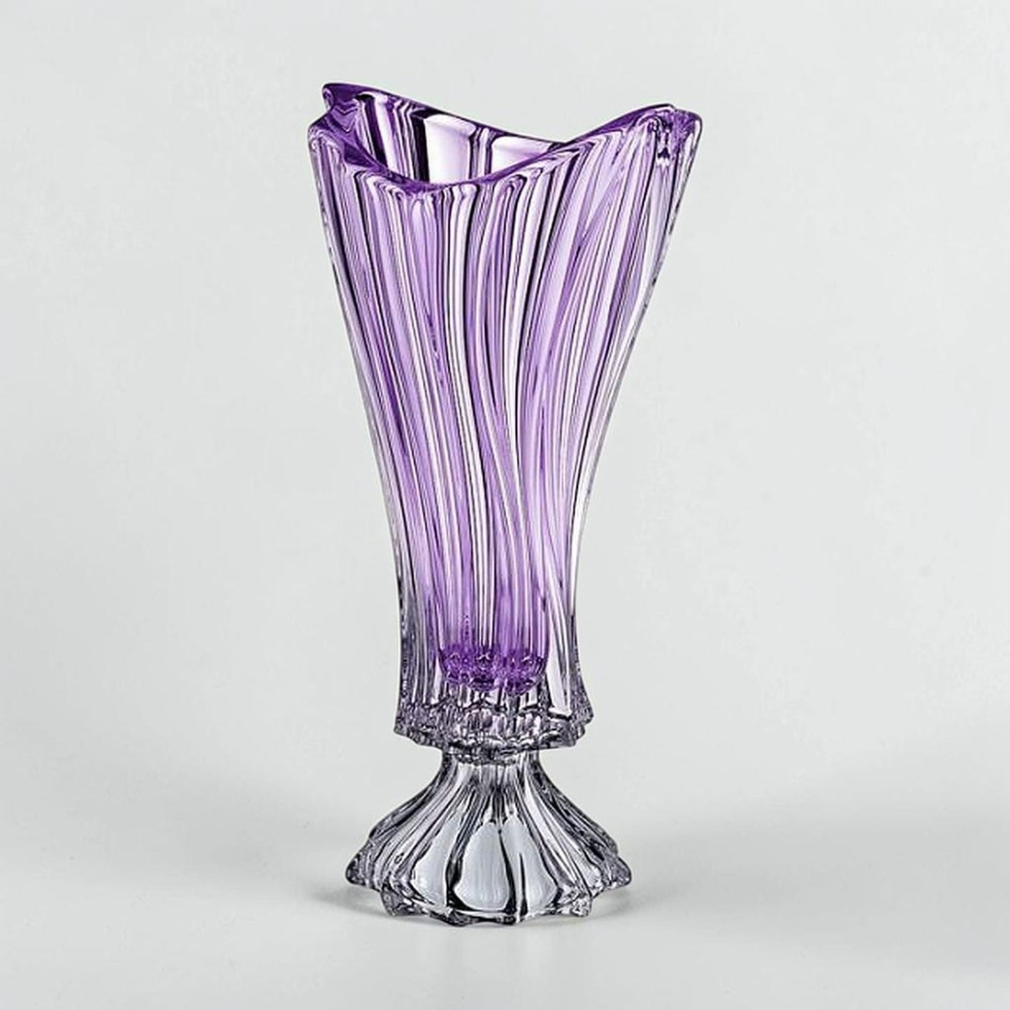 Purple Bohemian Crystal Footed Flower Vase
