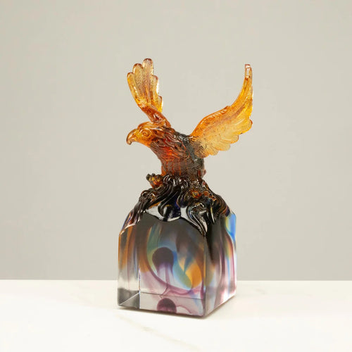 Majestic Eagle Crystal Carving