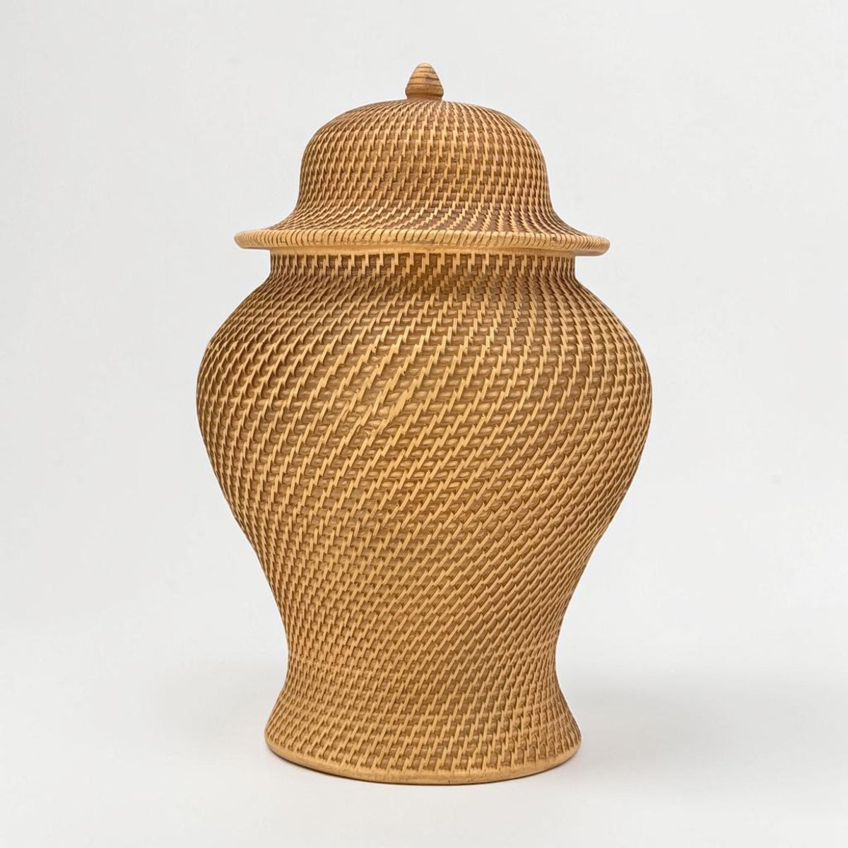 16.5" Faux Wicker Polyresin Ginger Jar