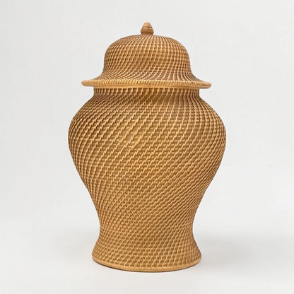 16.5" Faux Wicker Polyresin Ginger Jar