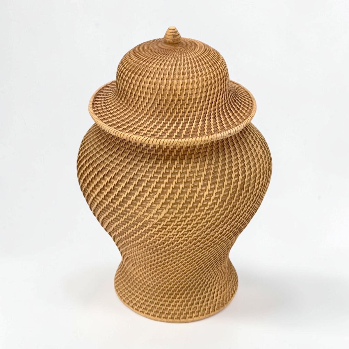 16.5" Faux Wicker Polyresin Ginger Jar