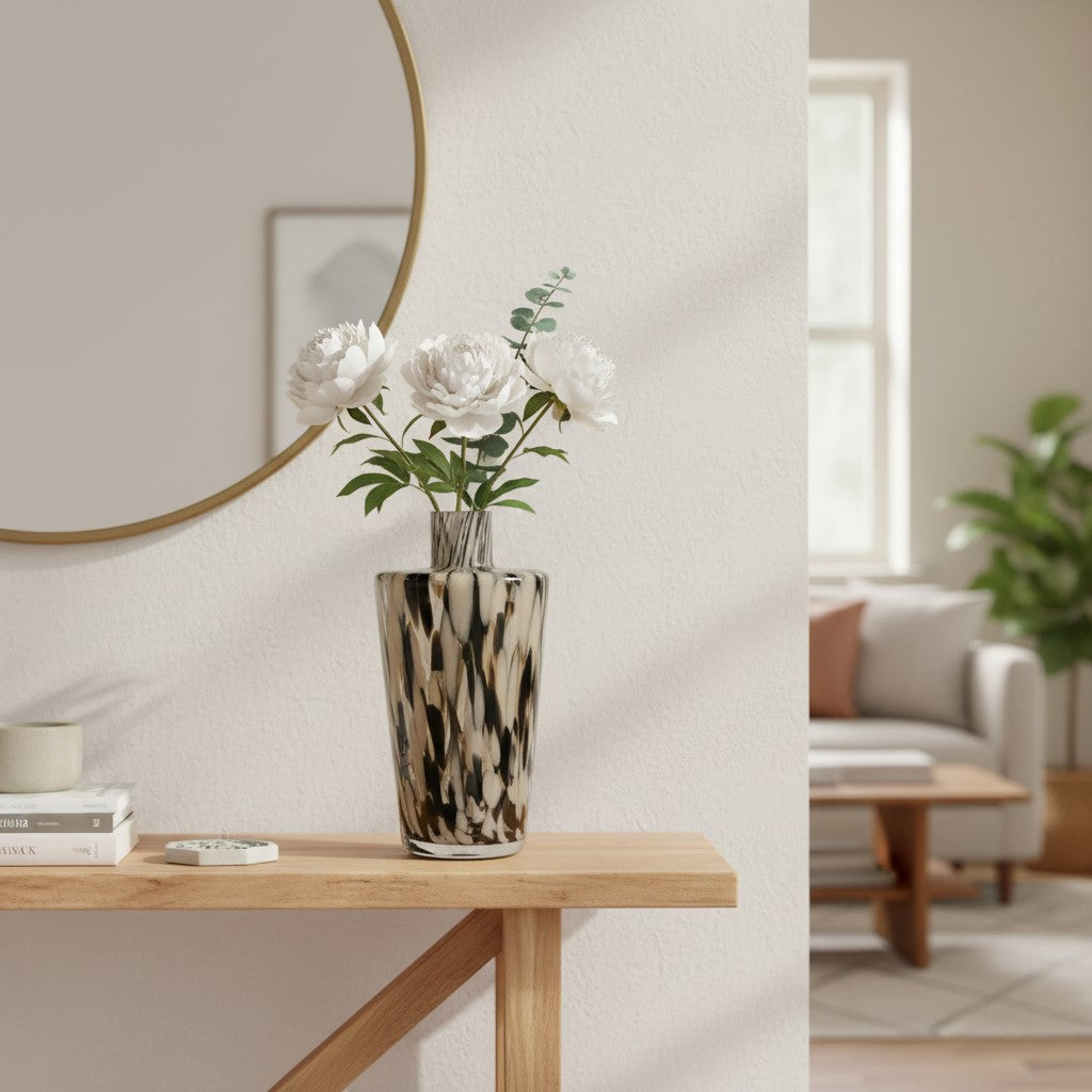Confetti Shoulder Vase - Black/Beige - Sm