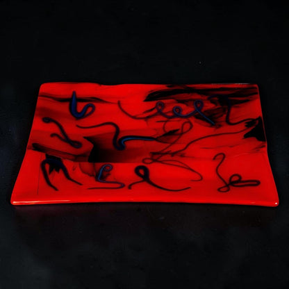 Custom-Made Glass Fused Rectangle Tray