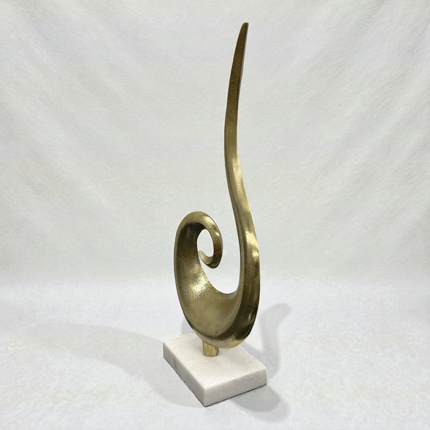 Antique Polished Brass Sculpture - Marble Base